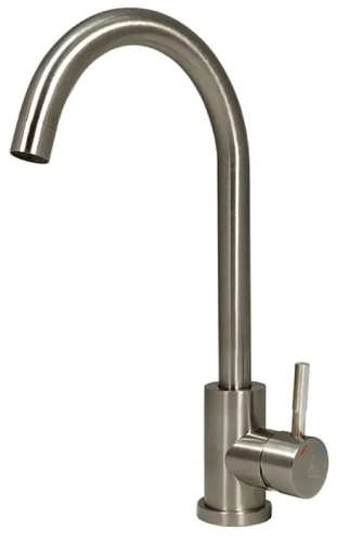 Смеситель ARGO SOLID 35-03, стальной, серый, излив 185мм