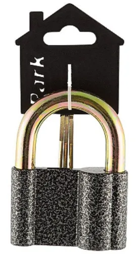Замок навесной Park / Парк Ч/80 цилиндровый, металлический, 3 ключа, дужка диаметром 12.28мм / средства защиты