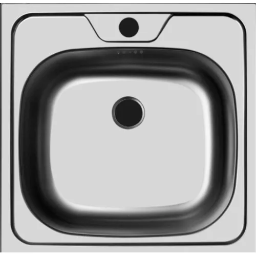 Мойка Ukinox / Юкинокс Классика для кухни, врезная, квадратная, из нержавеющей стали, цвет хром, 480х480мм / сантехника