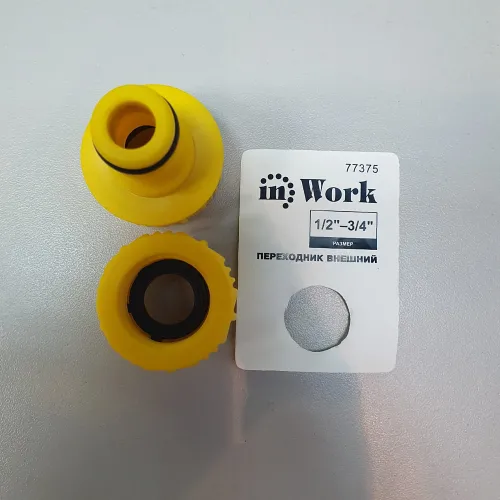Переходник для шланга InWork пластиковый 1/2 и 3/4 дюйма