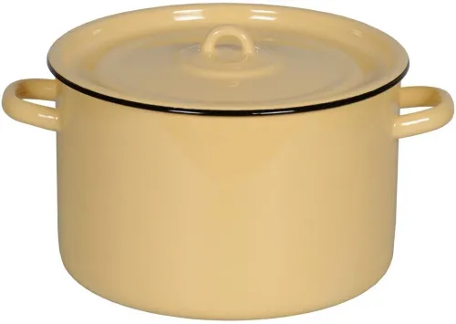 Кастрюля Стальэмаль с крышкой, из стали, объемом 7л / посуда для кухни