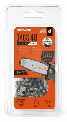 Цепь DAEWOO / Дэу DACS 48 для аккумуляторной пилы, стальная, 48 звеньев, 1/4дюйма / оснастка