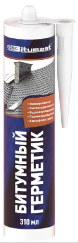 Герметик битумный Bitumast для крыш и кровли, черный 310мл