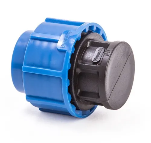 Заглушка канализационная Lammin / Ламмин компрессионная для ПНД труб, из полипропилена, синий/черный, диаметр присоединения 20мм / водоснабжение