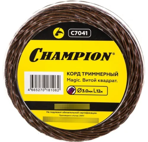 Леска Champion Magic 3.0мм 12м витой квадрат C7041