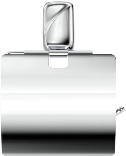 Держатель для туалетной бумаги Fora / Фора FLOWER с крышкой, на саморезах, из нержавеющей стали, цвет хром, размером 160×135х40мм / товары для дома