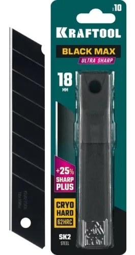 Лезвия KRAFTOOL / Крафтул сегментированные, для ножа, из легированной стали SK-2, 18мм, 10шт. / инструменты