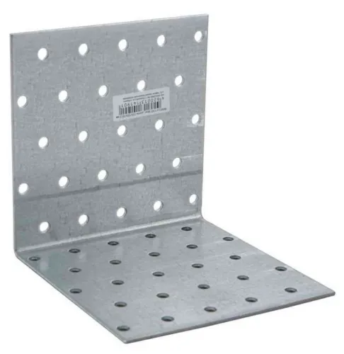 Крепежный уголок Rock Solid Connection / Рок Солид Конекшн перфорированный, из оцинкованной стали, серый, 100х100х100х2мм / строительство и ремонт