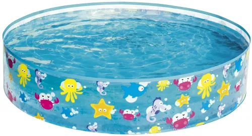 Бассейн Bestway / Бествей Подводный мир ненадувной, круглый, из винила, синий, 122х25см, 277л / дом и сад