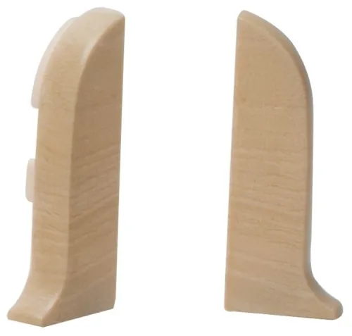 Заглушки для плинтуса Salag / Салаг левая и правая, ПВХ, цвет Ясень Сибирский, 56×23мм, 2шт. / строительство и ремонт