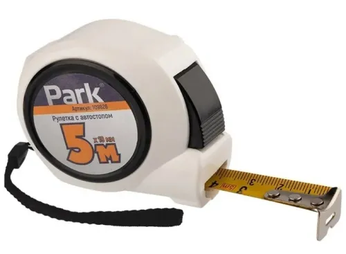 Рулетка измерительная Park с автостопом, 5м, артикул 109626