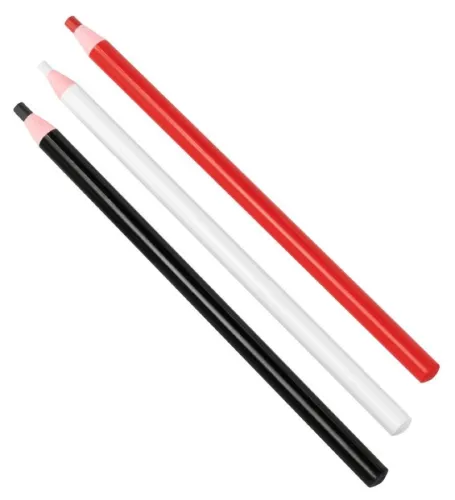 Карандаш BIHUI / Бихай строительный, набор, 3шт., из дерева и графита, красный/белый/черный, длина 180мм / инструменты для ремонта и строительства