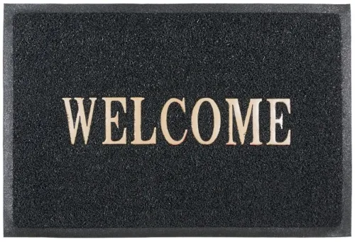 Коврик придверный SunStep Spongy Welcome, ПВХ, черный, 50х80см