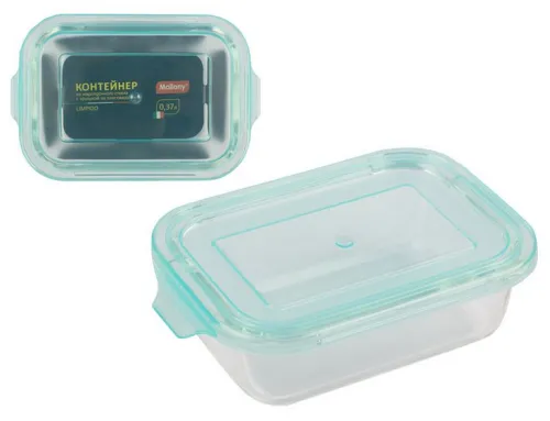 Контейнер пищевой Mallony LIMPIDO с крышкой, 370мл, стекло