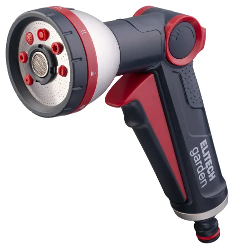 Пистолет для полива Elitech / Элитеч Garden 8 режимов, с регулировкой интенсивности распыления, в корпусе из пластика / дом и сад