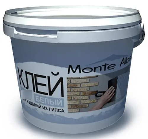 Клей строительный Monte Alba / Монте Альба для изделий из гипса, смесь гипсовая, белый, 4кг / строительство и ремонт
