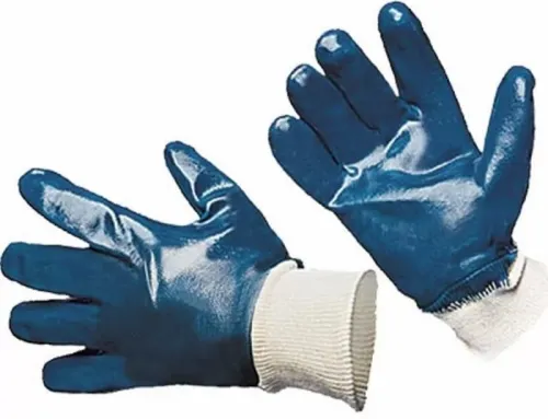 Перчатки защитные PROTON / Протон гладкие обливные с эластичной манжетой из х/б и ПВХ синие, размер L-XL / защита рук