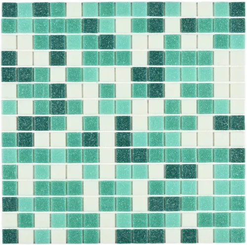 Плитка мозаика Bonaparte Aura стеклянная зеленая 327x327мм