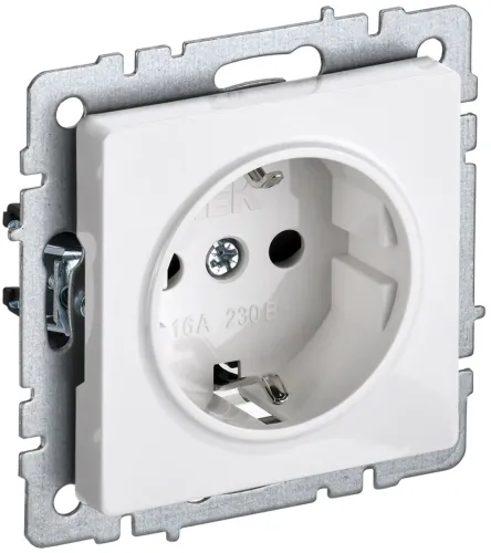 Розетка IEK Brite РС11-1-0-БрБ 1-местная, белая, 16А, IP20