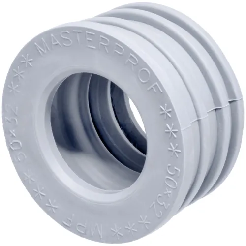 Манжета для унитаза Masterprof / Мастерпроф для канализации, из резины серая, на диаметр слива 32мм / сантехника