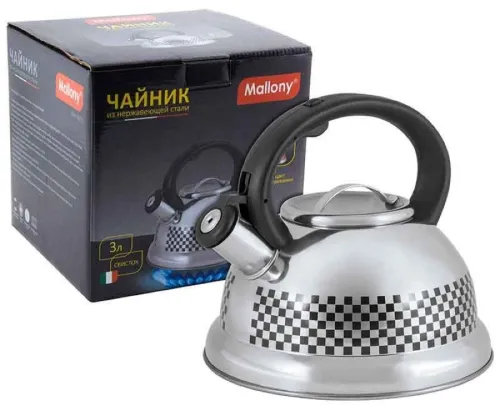 Чайник для плиты Mallony MAL-0417C, 3л, со свистком, сталь