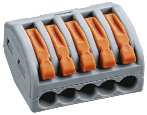 Клемма Navigator / Навигатор NTC-R-5 монтажная 5-ти проводная с рычагами из латуни, стали и полиамида, 32А, сечение провода 0.1-4мм², 10шт. в упаковке / электрика