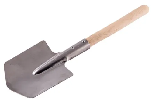 Лопата штыковая Тандем туристическая саперная, с черенком, из стали / садовый инструмент