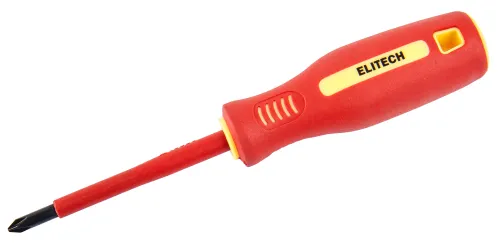 Отвертка крестовая диэлектрическая Elitech PH1 80мм