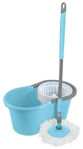 Швабра Рыжий кот ТОРНАДО МорМ-18 с ведром, отжимная, с насадкой из микрофибры, из металла и пластика, ручка 1100мм / хозяйственные товары