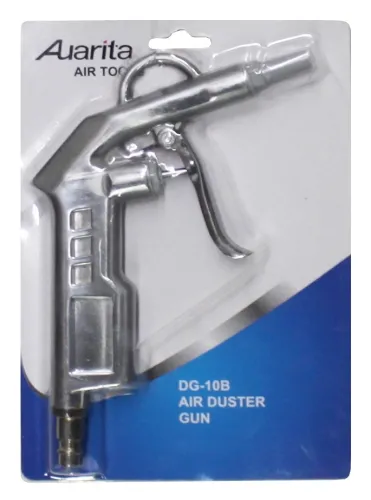 Пистолет продувочный Auarita / Ауарита DG-10B-1 для компрессора, короткий, носик 25мм, соединение резьбовое, 10атм, 150л/мин, штуцер 1/4дюйма / пневмоинструмент
