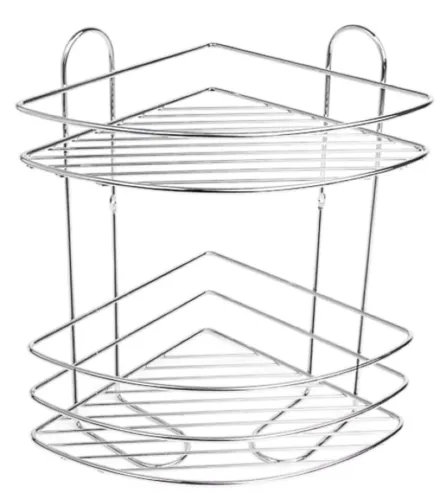 Полка для ванной Verran решетка настенная угловая двойная хром