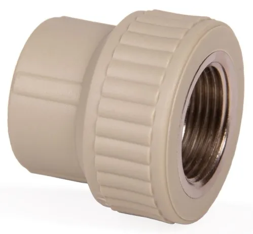 Муфта комбинированная Lammin / Ламмин с внутренней резьбой полипропиленовая, серая, диаметр подключения 25мм, резьба 3/4дюйма / фитинги