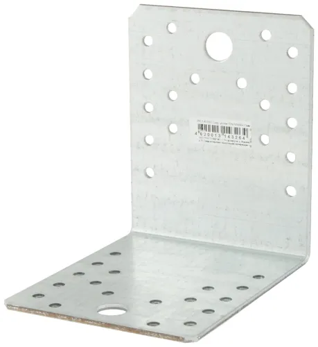 Крепежный уголок Rock Solid Connection / Рок Солид Конекшн соединительный перфорированный, из оцинкованной стали, серый, 105х105х90х2.5мм / строительство и ремонт