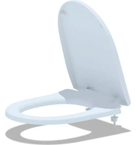 Сиденье для унитаза Анипласт WS0300 с крышкой и пластиковым креплением, из пластика, белое, 400х352х49мм / сантехника