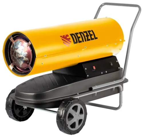 Тепловая пушка Denzel / Дензел DHG-50 дизельная, в стальном корпусе, 880x395x505мм, 50кВт, 1100м³/ч / отопление