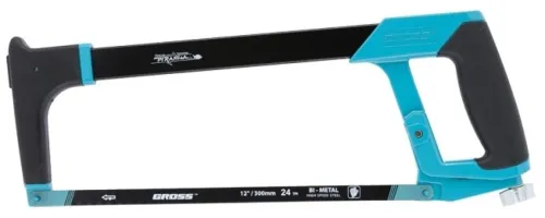 Ножовка по металлу GROSS / Гросс PIRANHA с обрезиненная рукояткой, из алюминиевого сплава, 300мм / ручной инструмент
