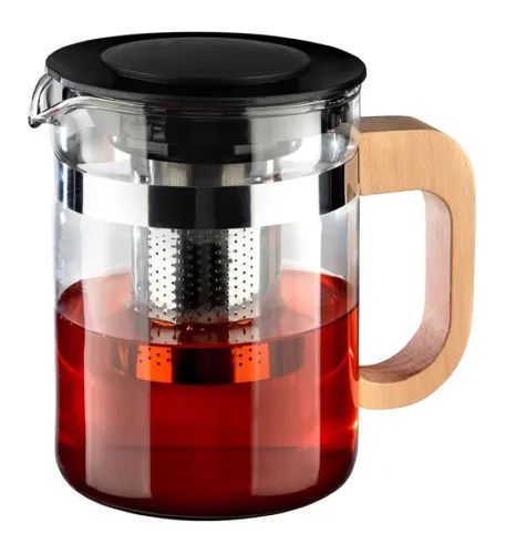 Чайник заварочный Mallony / Маллони La Caffetteria с фильтром, в корпусе из стекла и пластика, прозрачный, 800мл / товары для дома