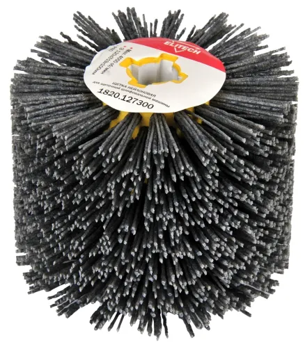 Щетка крацовка Elitech, цилиндрическая, нейлоновая, Р80, 120мм