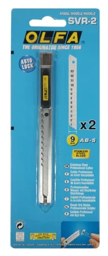 Нож строительный OLFA / Олфа с сегментным выдвижным лезвием, из металла, серый, 180мм / инструменты