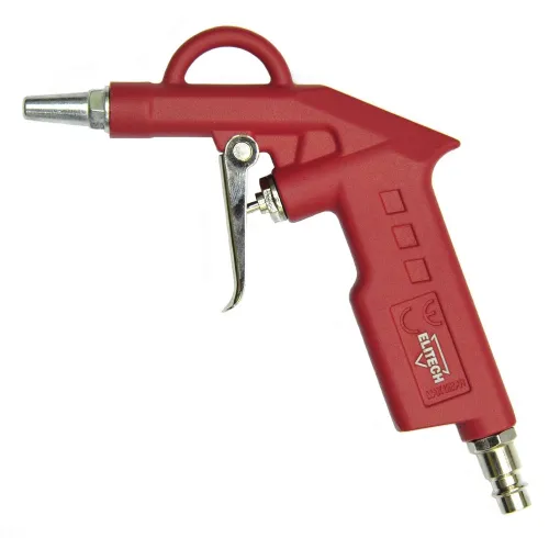 Пистолет продувочный Elitech / Элитек для компрессора, короткий, носик 26мм, соединение рапид (EURO), 6атм, 200л/мин, штуцер 1/4дюйма / пневмоинструмент
