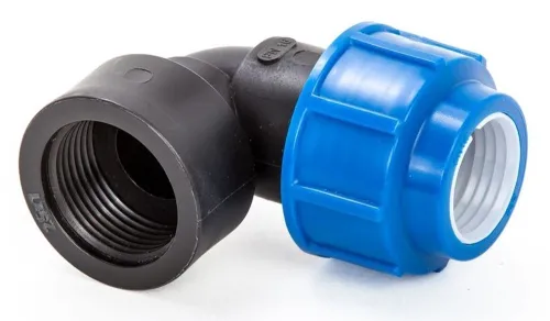 Отвод компрессионный Lammin / Ламмин переходной, для ПНД труб, угол 90°, внутренняя резьба 1/2дюйма, диаметр присоединения 25мм / водоснабжение