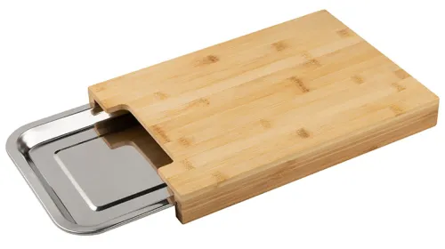 Доска разделочная Mallony / Маллони Foresta di bambu из бамбука, бежевая, размером 340×235×40мм / товары для кухни