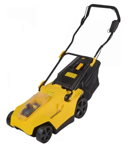 Газонокосилка аккумуляторная Huter / Хутер CLM-40Li с травосборником, пластик, желтый, Li-lon, 4А/ч / все для сада