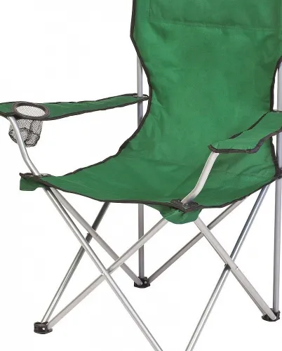 Кресло складное PARK / Парк DW-2009H с подлокотниками и чехлом, металлическая труба, полиэстер, цвет зеленый, до 120кг, 500х500х800мм / товары для пикника