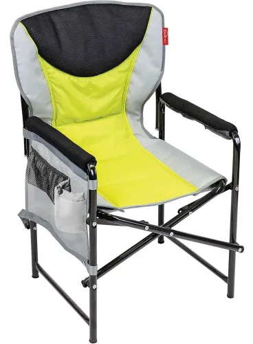 Кресло складное Nika / Ника ННС2/L с боковым карманом, металлическая труба, ПВХ, цвет лимонный, до 120кг, размером 490x550х820мм / товары для пикника