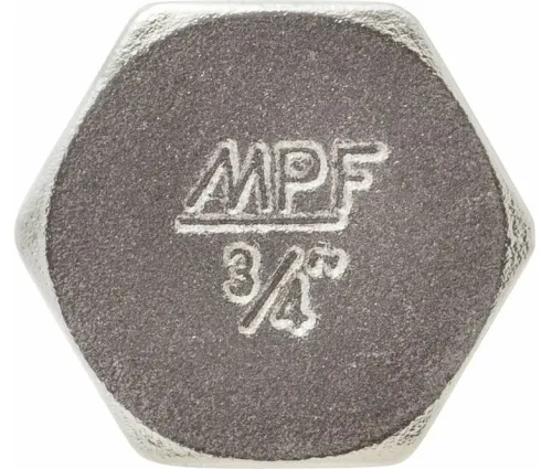 Заглушка для труб MPF, никелированная латунь, внутр. резьба 3/4"