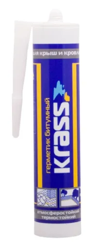 Герметик битумный Krass / Красс для крыш и кровли, атмосферостойкий, черный, 300мл / строительство и ремонт