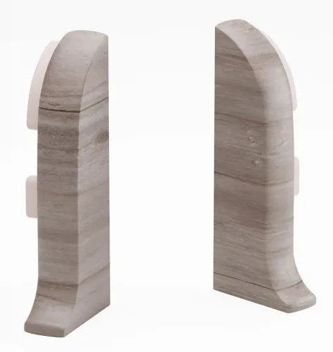 Заглушки для плинтуса Salag / Салаг левая и правая, ПВХ, цвет Дуб Ричмонд, 56×23мм, 2шт. / строительство и ремонт