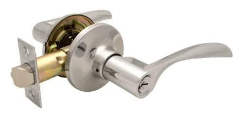 Защелка дверная AVERS / Аверс 8023-01-CR блистер, с фалевой ручкой, с ключом, из металла, хромовая / фурнитура для мебели