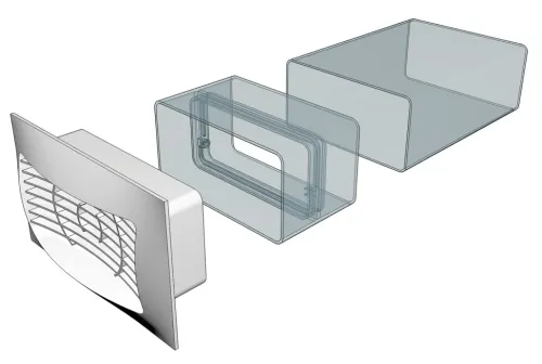 Решетка вентиляционная ЭРА 612РСФ, пластик, белая, 150х90мм